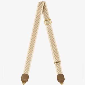 Clare V Adjustable Crossbody Strap in Cream and Khaki